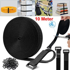 10m Klettband mit 50 Schnalle 2cm Breit Freie Schnittlänge Klett Kabelbinder - Bild 1 von 12
