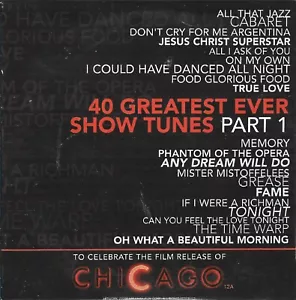 40 GREATEST EVER SHOW TUNES - PART 1 - VARIOUS ARTISTS - MAIL PROMO MUSIC CD - Imagen 1 de 2