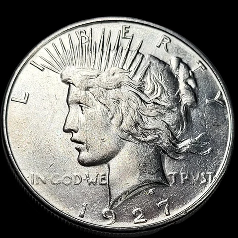 1927 S $1 Peace Silver Dollar Amazing AU/BU  Lusterous Key Date Nice Cover
