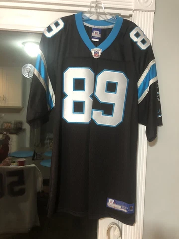 100% Authentic Reebok Carolina Panthers #89 Steve Smith Jersey Size 52 Black Cover