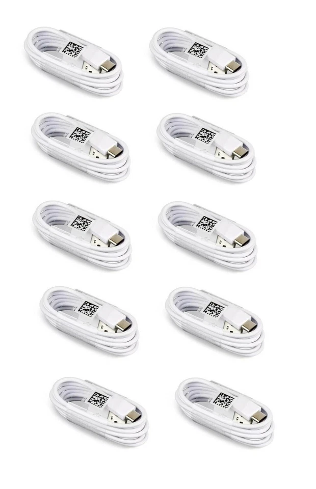 10x OEM Type C Fast Charge Cable Cord USB-C for Samsung Galaxy A10E A20 S9 White - Image 1 of 1