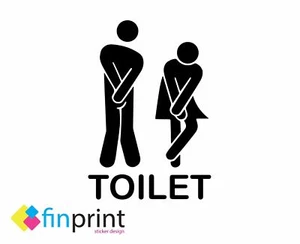 WALL STICKERS MURALI MASCHIO FEMMINA TOILET BAGNO WC DECORAZIONI ADESIVI STICKER - Foto 1 di 1