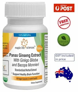Panax Ginseng with Ginkgo Biloba Bacopa Monnieri - 500mg - Picture 1 of 2