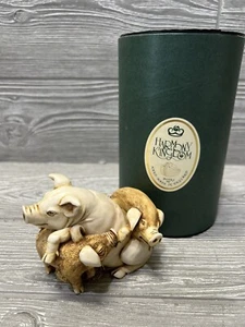 Harmony Kingdom Pen Pals Treasure Jest Retired Pigs Figurine 1991 Trinket Box - Bild 1 von 9