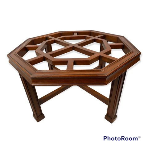 Vintage WELLINGTON HALL Cocktail Coffee Table 26” Octagonal Wood NO GLASS TOP Cover
