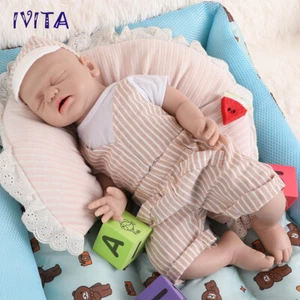 Muñeca bebé renacido de silicona suave IVITA 21"" ojos adorables cerrados niño dormido regalo - Imagen 1 de 12