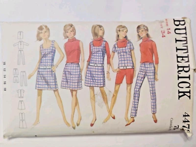 Dress Skirt Pants Top Shor14 Butterick 4473 Sewing Pattern Cut VTG Coordinates - Image 1 of 4