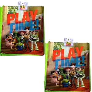 Disney Toy Story Green Shopping/Gift Tote Bag with Handles New! Lot Of 2 Bags - Picture 1 of 6