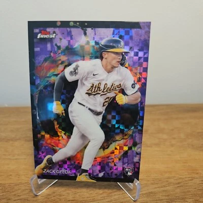 #284 ZACK GELOF RARE Checkerboard Refractor ROOKIE #27/75 - 2024 TOPPS FINEST - Image 1 of 2