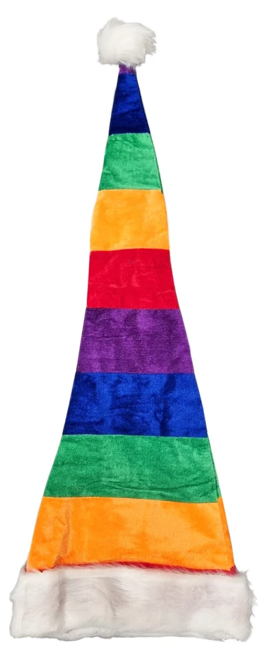 CIFFRE Ca. 90cm Lange Weihnachtsmütze Nikolausmütze Regenbogen Santa Mütze LGQBT PRIDE