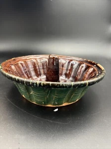 Molde de comida molde de pudín jade para tazón esmaltado por goteo cerámica europea de finales del siglo XIX - Imagen 1 de 18