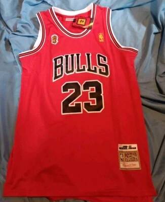 Camiseta Michael Jordan Grande 1997 Chicago Bulls Finales NBA Nueva #23 Roja Foto 1 de 2