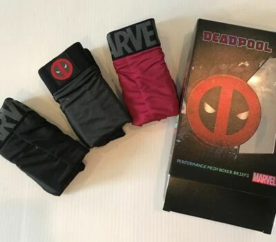 Pacote com 3 cuecas boxer Marvel Deadpool desempenho elástico malha GG - Imagem 1 de 4