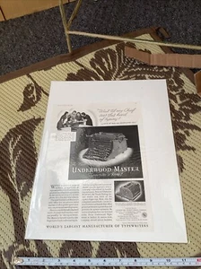 Antigua revista Master Underwood máquina de escribir vintage anuncio de papel impreso vintage - Imagen 1 de 2