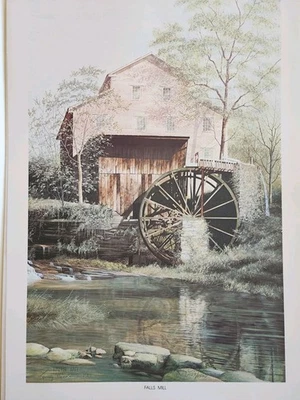 Impresión litográfica Larry Dodson Falls Mill 1981 Foto 1 de 4