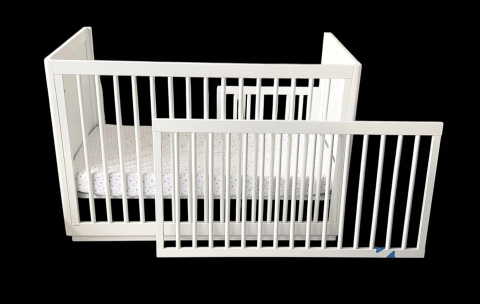 Cuna convertible blanca para bebé niño cama lateral ajustable Foto 1 de 4