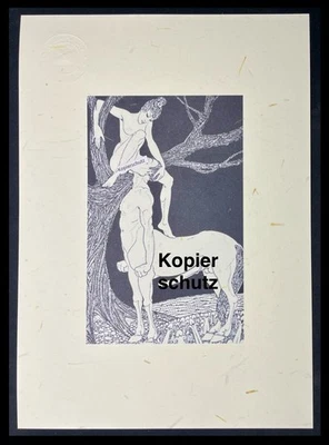 Erotischer Kunstdruck eines Holzschnitt „Der Centaur“ Atilla Sassy - Cunnilingus - Bild 1 von 2