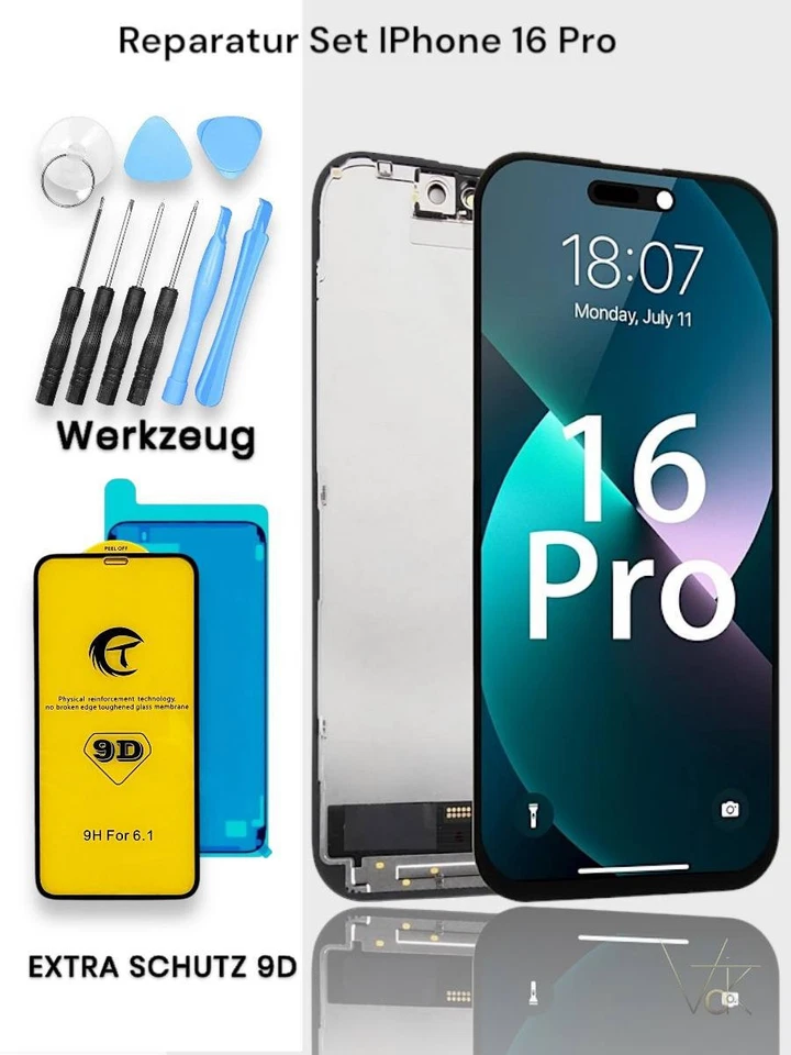 Display Set für iPhone 16 PRO LCD Bildschirm Ersatz OLED INCELL 3D Touch Screen - Bild 1 von 1