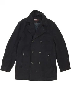 MICHAEL KORS Mens Double Breasted Coat UK 38 Medium Black Wool UN01 - Picture 1 of 7