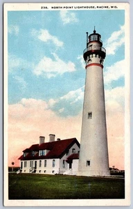 K40/ Racine Wisconsin Postcard c1910 North Point Lighthouse 449 - Picture 1 of 2