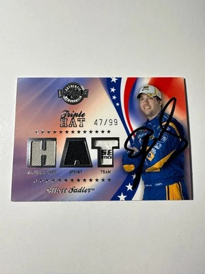 2008 Wheels Press Pass Elliott Sadler Triple Hat Relic IP Auto /99 #TH22 - Image 1 of 2