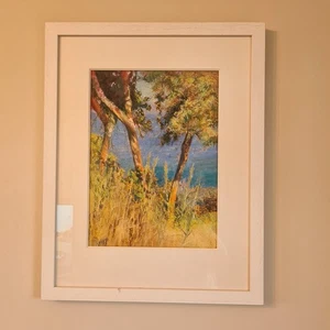 Jill Varone oil pastel artwork Summer in Calabria Italy Italian Seascape - Picture 1 of 13