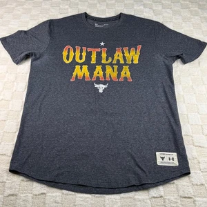 Under Armour The Rock Outlaw Mana Gray T-Shirt Mens Large Graphic Tee - Picture 1 of 10