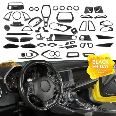 Carbon Fiber ABS Interior Exterior Decor Cover Trim Kit for Chevrolet Camaro 17+ Foto 1 de 3