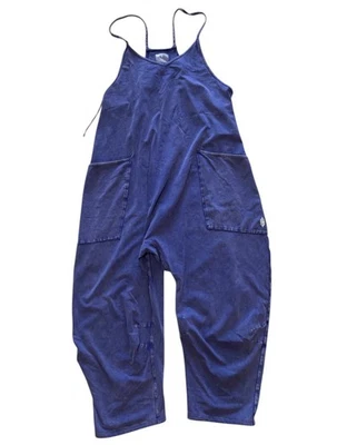 Free People Movement Hot Shot overalls loungewear blue indigo color Size Large - Image 1 of 4