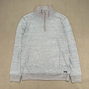 Faherty Sweater Heather Blue Mens Small Long Sleeve Pullover Quarter Zip - Picture 1 of 7
