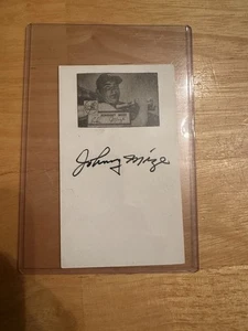 Johnny Mize Signed Index Card Yankees Cardinals Giants Baseball - Picture 1 of 2