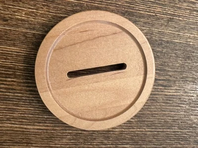 Longaberger 2003 Blue Ribbon Pride Slotted Bank Lid - Warm Brown EUC - Image 1 of 2