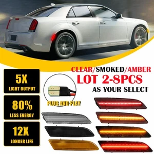 2-8PCS For 04-08 Chrysler Crossfire Clear Smoke Front Rear LED Side Marker Light - Picture 1 of 54