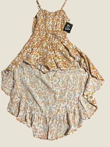 Art Class Girls Floral Walk-Thru Romper NWT Size Large 10/12 Sour Cream Ruffle - Picture 1 of 9