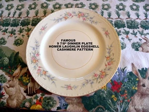 TERRIFIC  9 7/8" DINNER PLATE of CASHMERE PATTERN by HOMER LAUGHLIN EGGSHELL - Picture 1 of 6