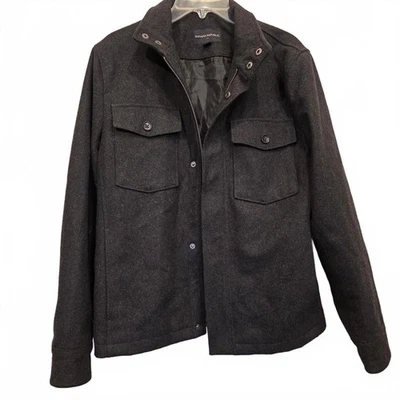 Banana Republic Dark Charcoal Wool Blend Military Style Men's Small Coat - Image 1 of 4