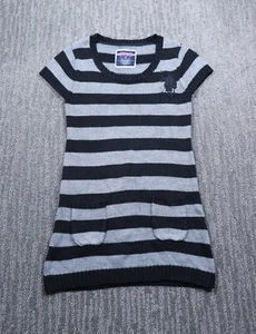 U.S. Polo ASSN. Womens Sweater Dress Medium Striped Short Sleeve Y2K Preppy - Picture 1 of 3