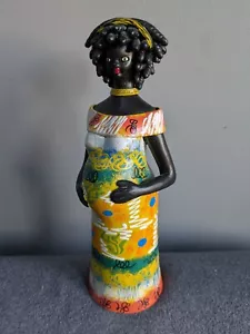 Rare Pregnant Jamaican Woman Terracotta Sculpture Folk Art statue 11" Helton - Picture 1 of 11