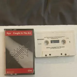 STYX CAUGHT IN THE ACT LIVE Cassette Tape Hard Rock Rare - Picture 1 of 1