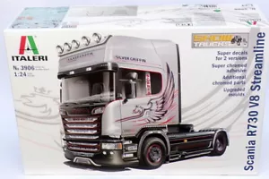 Italeri 1/24 Scale Model Kit 3906 Scania R730 V8 Streamline Truck Silver Griffin - Picture 1 of 1