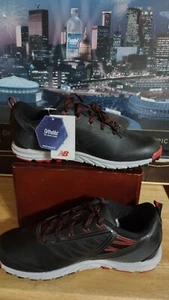 NEW Mens New Balance Minimus Splkeless Golf Shoes Black / Red 8 D - Picture 1 of 4
