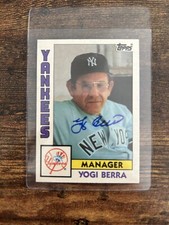 Yogi Berra Signed Baseball Card 1984 Topps #13T