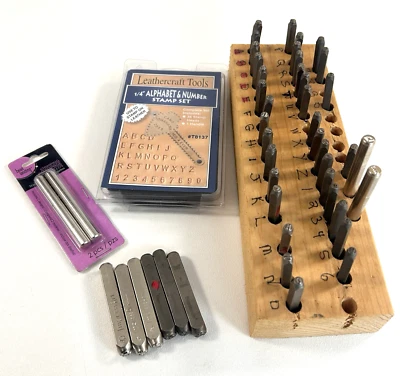 40 + шт. ювелирных изделий металлический штамп стали дырокола инструмент набор кожаный дизайн штамп для бисера - Изображение 1 из 4