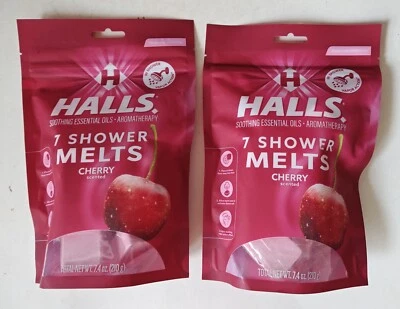 Halls Cherry Shower Melts Non-Medicated Aromatherapy Lot of 2 Bags x 7 Each = 14 - Image 1 of 3