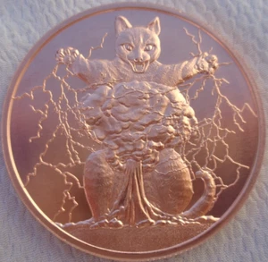 1 oz. CATACLYSMIC Purrfectly Copper Serie .999 Feinkupfer rund - Bild 1 von 4