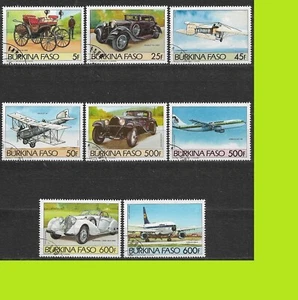 Burkina Faso 1985 Luftpost - Automobile und Flugzeuge - komplette Serie 8 Briefmarken - Bild 1 von 1
