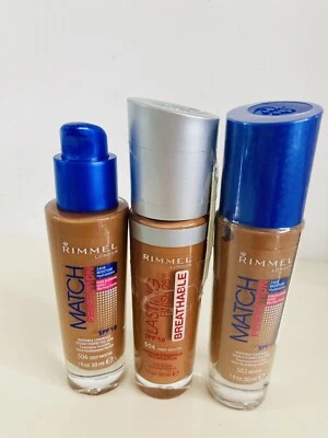 Rimmel Match Perfection Foundation 503 Mocha 504 Deep Mocha Lasting Finish X3 - Image 1 of 4