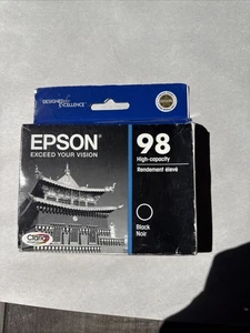 Genuine Epson 98 Black ink T0981 T098120 High Capacity - Exp 2014 New Sealed - Picture 1 of 3