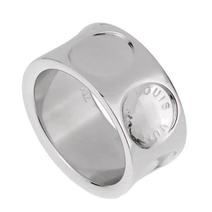 Louis Vuitton Empreinte 18k White Gold Band Ring - Picture 1 of 4