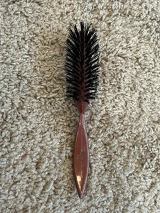 Vintage 80er Pro USA 8,5" Haarbürste Nylonborsten 5-reihig Daumengriff braun Haarbürste - Bild 1 von 5